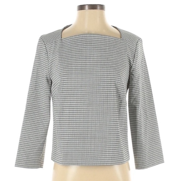 𝅺NWT Rachel Zoe Plaid Square Neck Blouse | S - Picture 1 of 9